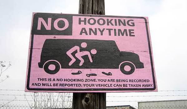 Funny No Hooking Sign